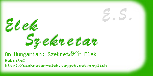 elek szekretar business card